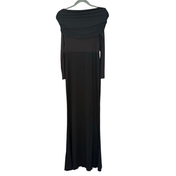 NWT Commense Women's Semi-Sheer Off-Shoulder Mesh Long Sleeve Long Dress Black - Picture 5 of 7
